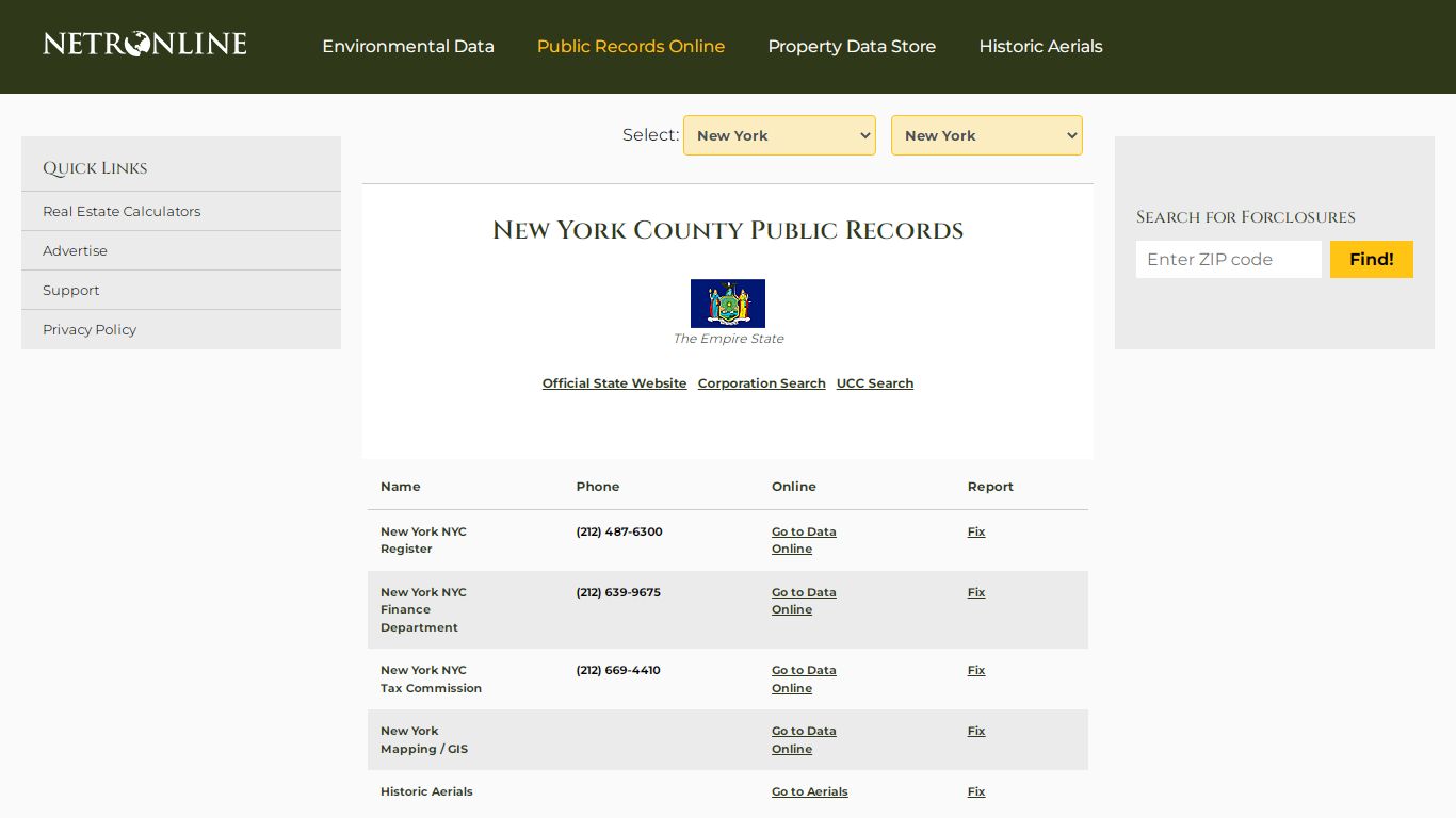 New York County Public Records - NETROnline.com